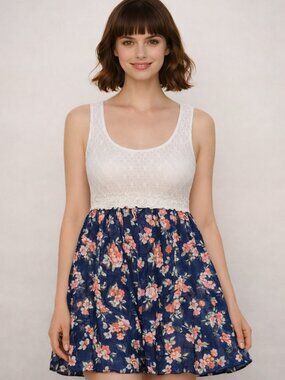 NWT Charlotte Russe Lace Bodice Floral Skirt Dress